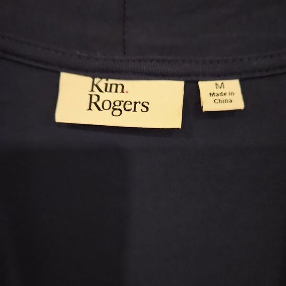 Kim Rogers Navy Blue Cardigan with bell cuffs sz M - Picture 3 of 8